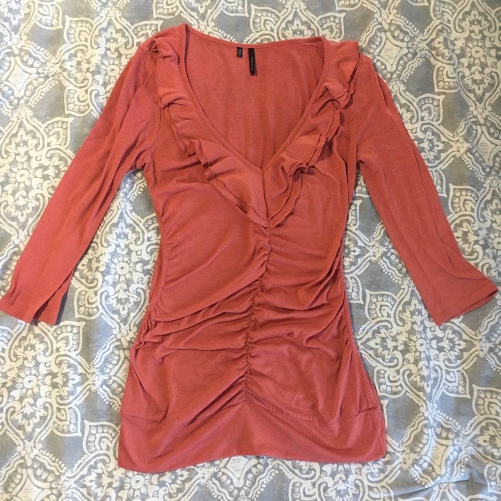 Ruched top with ruffles
